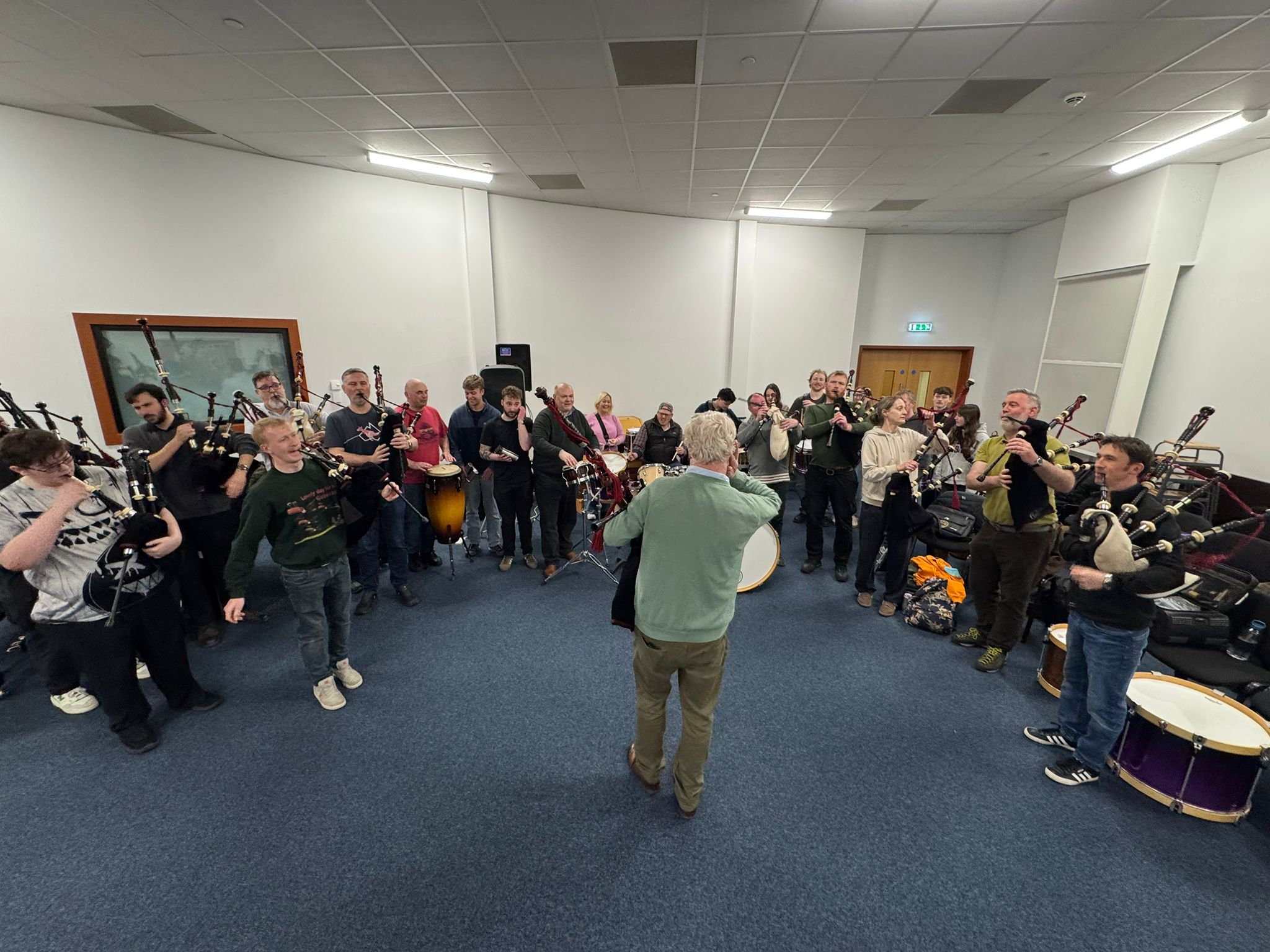 Stockbridge Pipe Band practice session